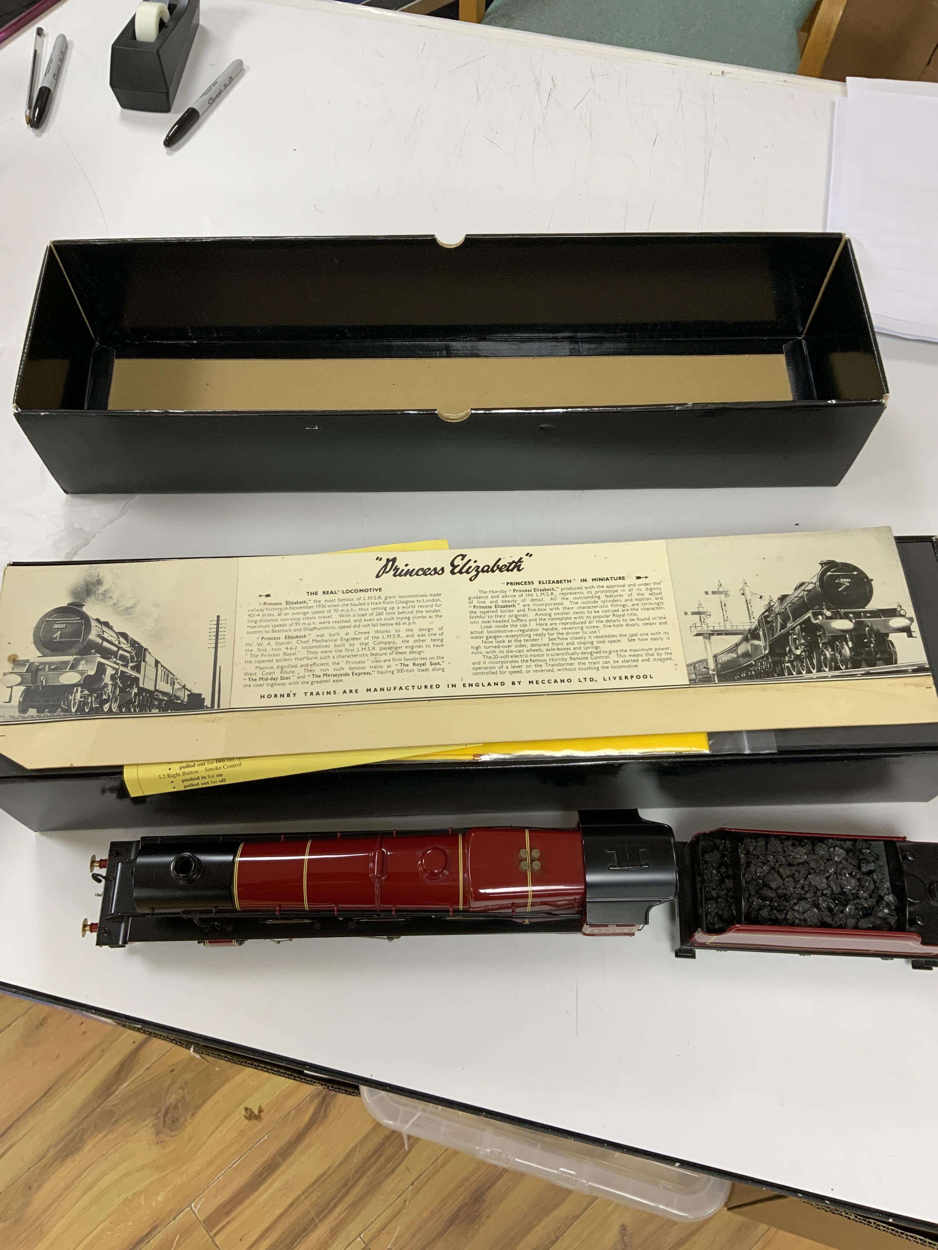 A boxed Bassett-Lowke by Corgi 0 gauge tinplate BR Princess Royal class 4-6-2 tender locomotive, Princess Helena Victoria 46208, a special limited release, with option for two or three rail running, with instruction leaf